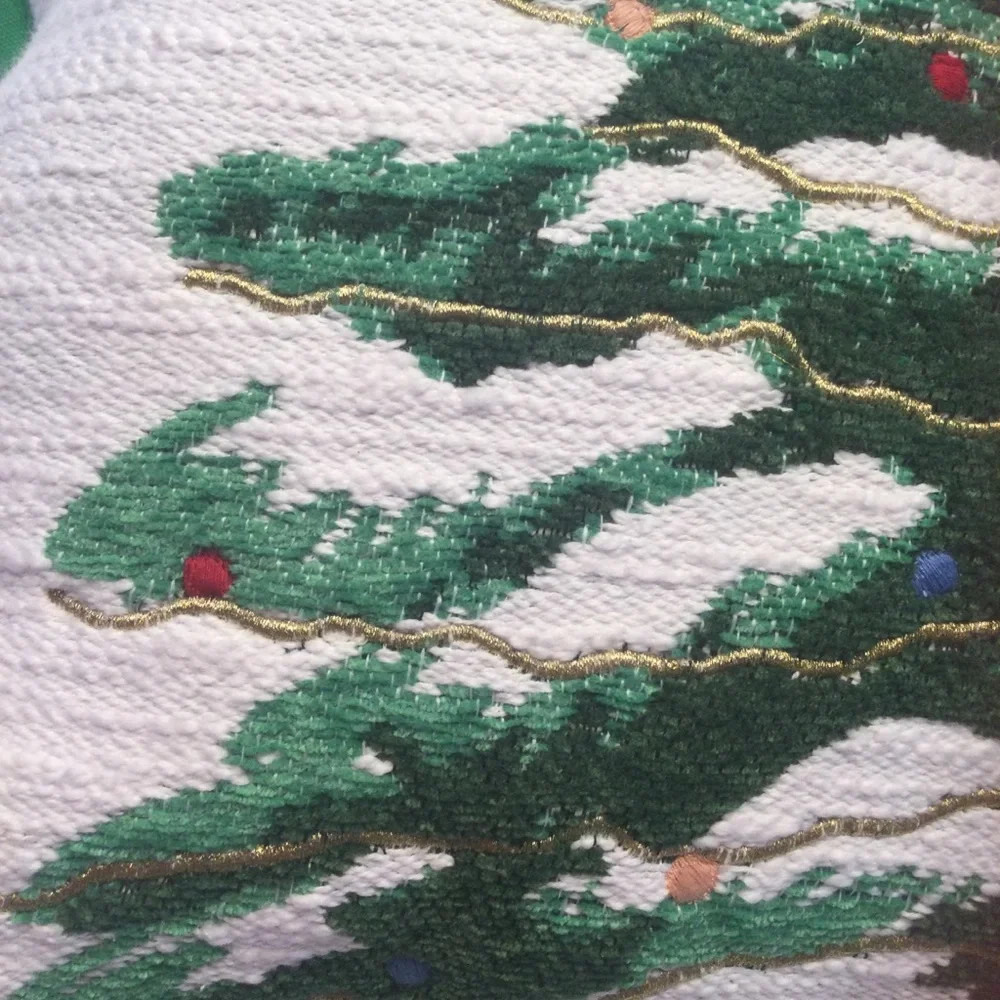 Threshold Festive Christmas Tree Throw Pillow with Green Trim NWT - Picture 4 of 10
